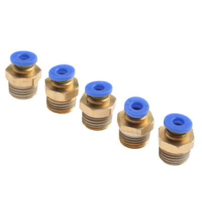 China energy & PC4-02 Air Push Fitting Connector Components Quick Release Brass Plastic Male Tube Pneumatic Fittings 1/4 for sale