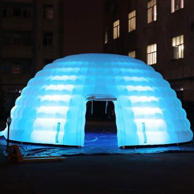 China Large Igloo Party Tent Geodesic Dome Tent 16.4ft Inflatable Blow Up Tent Outdoor Events Wedding Waterproof Exhibition Party Show for sale