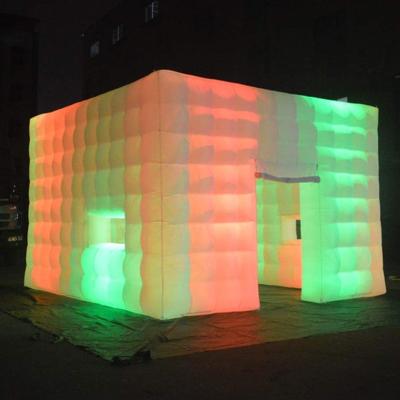 China Party Led Lighting 16 Colors Mobile Portable Nightclub Event Business Party Wedding Exhibition Inflatable Air Cube Tent for sale