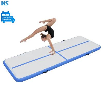 China PVC Gymnastic Air Track Tumbling Mat Running Floor Square Tumbling Mat for Blue Inflatable Gymnastics Gym Mats Tumble Track for sale