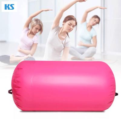 China Yoga Exercises Factory Price Gymnastics Air Cushion Barrel Inflatable Track Roller Mini Cheap Rolling Air Barrel for sale