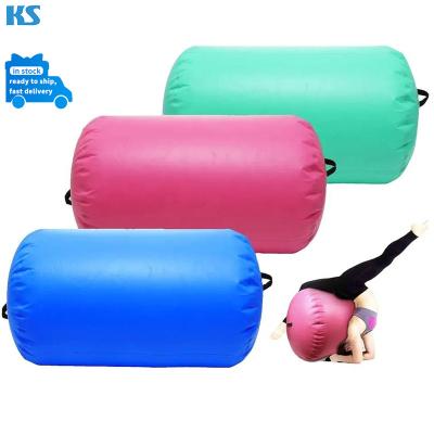 China Yoga Exercises Stocks Air Track Inflatable Tumbling Mat Tumble Track Air Barrel Gymnastic Roller for sale