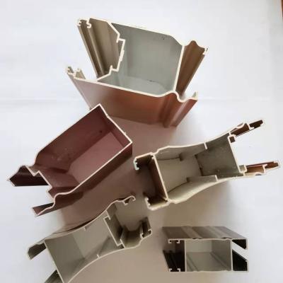 China New Decorations Style Netting Profiles Extruded Veneered Wood Aluminum Window Frames for sale