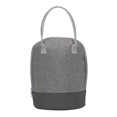 China Simple Polyester Reusable Cooler Bag For Women Or Men Gray Large Thermal Bags Lunch Tote Bag for sale