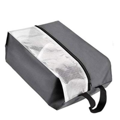 China PVC Water Resistant Travel Shoe Bags Shoes Pouch with Zipper for Men and Women Gray Shoe Storage Organizer for sale