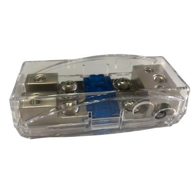 China Circuit Protection AFS Fuse Holder 2AFS-8 1 x 0Ga+2 x 4Ga In + 2 x 8Ga Output Gold Plated or Nickel Plated In Line Fuse Holders for sale