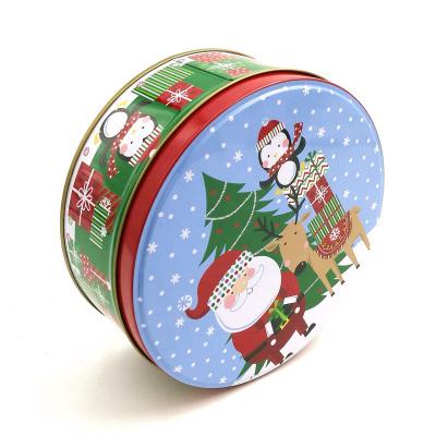 China Recycled Materials Wholesale Various Size Round Metal Gift Tin Box Biscuit Cookies Tin Box for sale