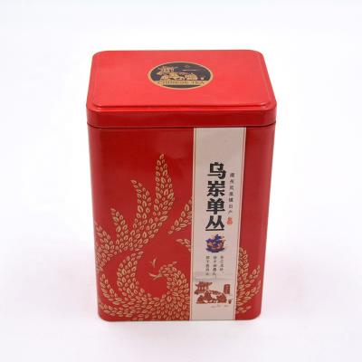 China Recycled Whole Custom Printed Materials Sale Food Grade Rectangle Tin Pack Box For Tea for sale