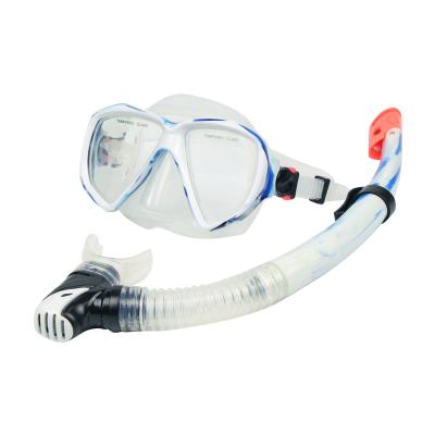 China Silicone Snorkeling Snorkeling Scuba Mask Swimming Diving Strap Free Diving Tempered Glass Spearfishing Mask Snorkel Diving Set for sale