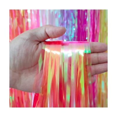 China Party Decoration Factory Wholesale Foil Fringe Iridescent Curtain For Living Room Decorations Home Curtain for sale