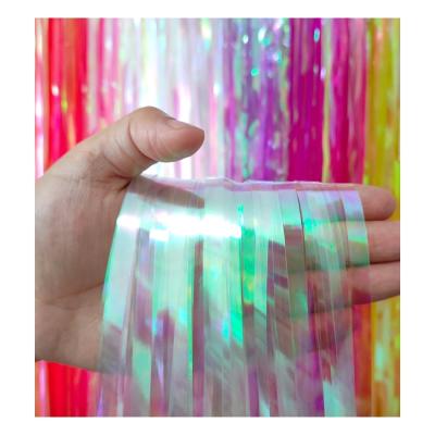 China Party Decoration China Supplier Iridescent Tinsel Foil Blackout Panel Curtain Home and Wedding Decor Curtain for sale