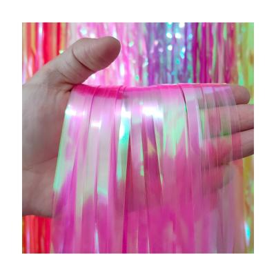 China Party Decoration Factory Price Aluminum Iridescent Freinge Curtains Fringe Curtain For Party And Wedding Decoration for sale