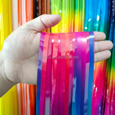 China Party Decoration 3*1M Foil Rainbow Foil Curtain Pastel Gradient For Birthdays Bridal Shower Gender Reveal Celebrations for sale