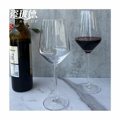 China Hand-Blown Glass Personalized Tall Wine Glasses Set Custom Crystal Glass Wine Cup Goblet Long Stream Wine Glass for sale