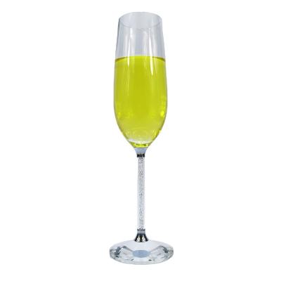 China Diamond Filled Glass In Appearance ZJ004 Elegant Post Good Factory Price Glass Top Selling Eco Friendly Champagne Glass for sale