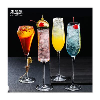 China custom logo custom logo stem stem hand blown thin champagne glass diamond filled glass cup flutes with gift box for all holiday lead free crystal champagne glasses for sale