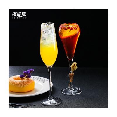 China 180ml Diamond Filled Crystal Champagne Glass Tumbler Glass Custom Luxury Handmade Glass Goblets Wedding Party Set Champagne Logo Cup Post Flute for sale