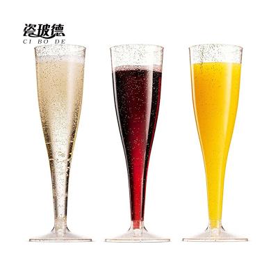 China Gold Dust Unbreaken Champagne Glasses Set Disposable Durable Stemless Champagne Glasses Wedding Custom Plastic for sale