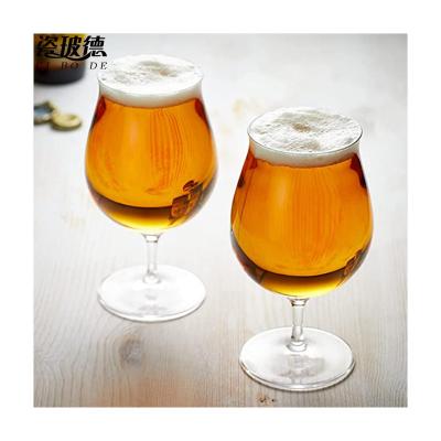 China High End Fancy Crystal Clear Glass Beer Cup Beer Sublimation Glass Classic Stemmed Beer Glass Custom Logo for sale