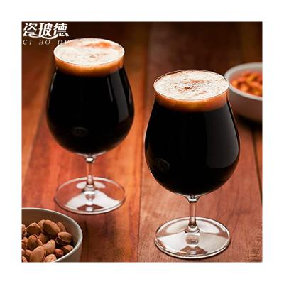 China Cheap Fancy Custom Novelty Beer Mug Craft Brews Classic Belgian Style Stemmed Cup Tulip Beer Glass Cup for sale