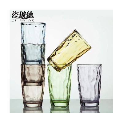 China Minimalist Stemless Acrylic Restaurant Plastic Glasses Drinking Colorful Glass Cup Style Popular Drinking Glasses Set for sale