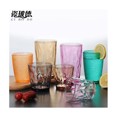 China Minimalist Plastic Stemless Glass Colorful Party Wine Glass Restaurant Water Glass Home Set Cut-resistant Cup for sale