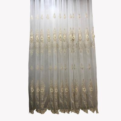 China Europe Luxury Embroidered Bedroom Voile Drapes Curtain For Sliding Glass Door for sale