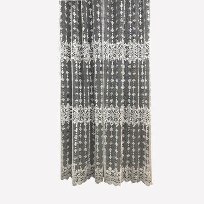 China Moderen Modern Warp Knitted Yarn Curtain Living Room White Lightweight Silk Curtain for sale