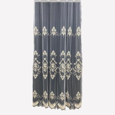 China Modern Europe living room embroidery curtains in style European luxury ready made embroidery design curtain for windows wholesale for sale