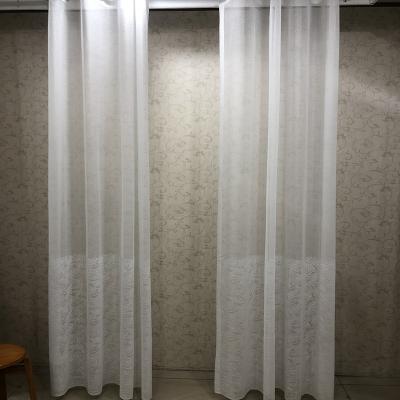 China Decoration Polyester Sheer Jacquard Lace Knitted Window Curtains For Bedroom for sale