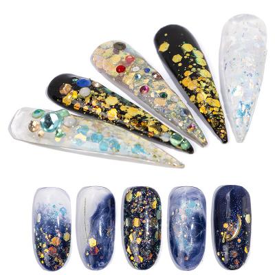 China Guaranteed Quality Wholesale 2022 Finger Nail Art Summer 3D Nail Art Decorations 8 Colors DIY Shoes Long Glass Gray Gold Style for sale