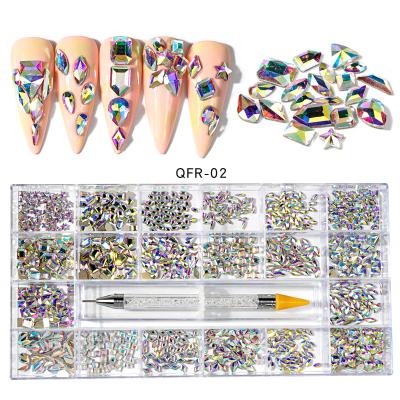 China Nail Art Special Design Beauty Colorful Art Sequins 3D Shell Nail Decoration Set With Pen Finger Set for sale