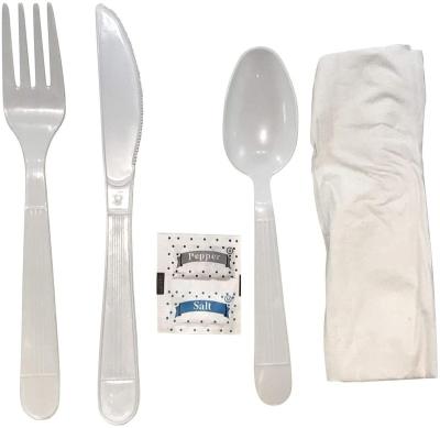 China Salt&pepper Cutlery Set Eco-friendly Disposable Hard Plastic Napkin White PS YJ-DS002 YJ-DS002 for sale