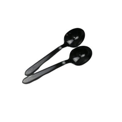 China Disposable black plastic soup spoon home at home restaurant hotel restaurant pp for sale