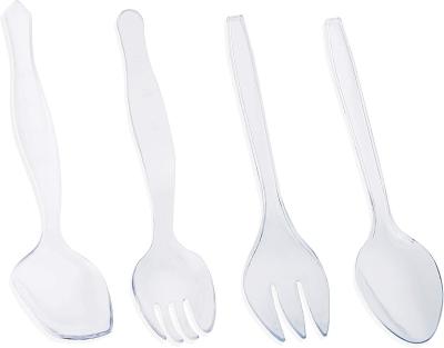 China Disposable Plastic Hotel Restaurant Home Premium Salad Serving Fork&Spoon Set for sale