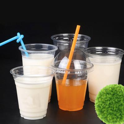 China 100% Biodegradable Plastic PLA Mug Clear PLA Coffee Milk Tea Ice Cream Disposable Freeze Cup with Lid for sale