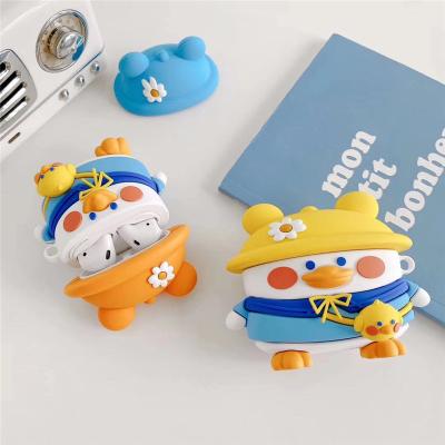 China Cute Cartoon Korea Duck Earphone Cases For Airpod 1 3D Airpods Case 2 Protect Cover Accessories For Airpods Pro for sale