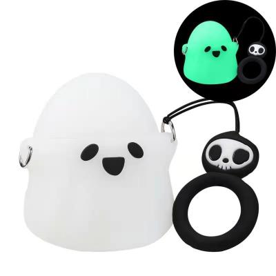 China Airpods Case For Airpods Case, Cute Luminous Soft Silicone Cover 3D Cartoon Ghost Airpods Rechargeable Earphone Cases For Apple Airpods 1 2 for sale