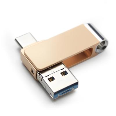 China High Speed ​​Custom LOGO Metal 32GB 64GB 128GB IN 1 otg USB 3.0 Flash Drives for sale