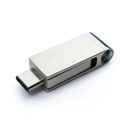 China Metal Contracted Design Mini Double Side TypeC OTG USB Pen Drive 128GB for Mobile for sale