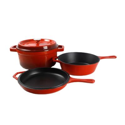 China Sustainable Making Four Piece Casserole And Pan Set Iron Cooking Pots And Pans Cookware Sets for sale