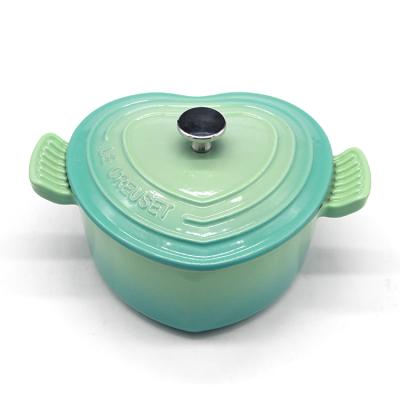 China New Modern Type Heart-Shape Cast Iron Enamel Insulated Pot Non Stick Casserole for sale