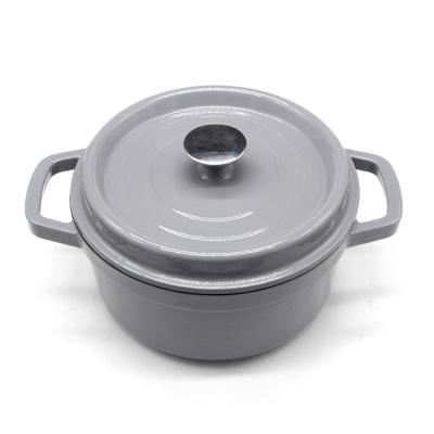 China Gray Enamel Cast Iron Modern Enamel Bargain Price Luxury Food Casserole With Lid for sale