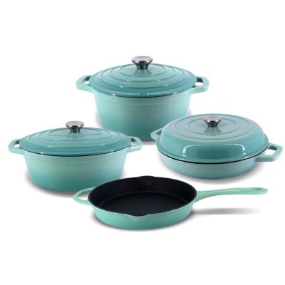 China Hot sale 7pcs factory cast iron cookware set viable for sale