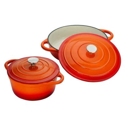 China Enamel Viable Cast Iron Pan Set for sale