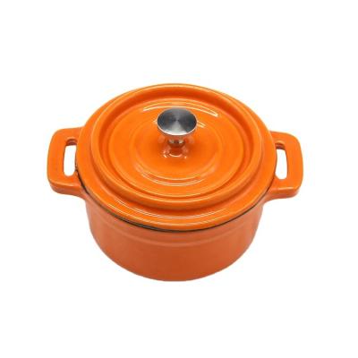 China Sustainable Enamel Coated Cast Iron Earth Casserole Soup Pot for sale