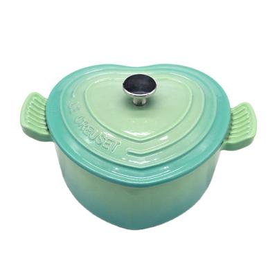 China Sustainable Heart Shape Enamel Cast Iron Casserole With Lid for sale