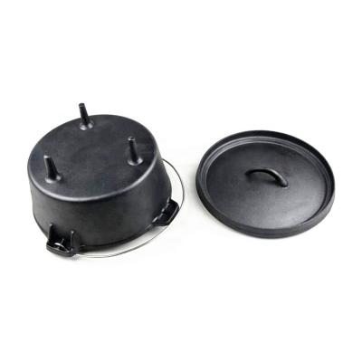 China Outdoor Hanging Fire Campfire Cooking Pot Three Leg Cast Iron Dutch Oven for sale