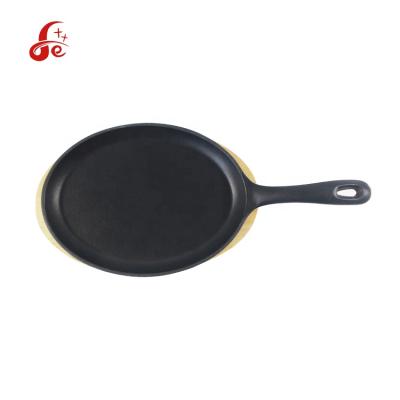 China Sustainable Factory Price Non Coating Kitchenware Oval Steak Grill Hot Cast Iron Dish for sale