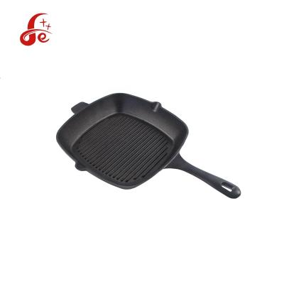 China Factory Price Sustainable Non Coating Cast Iron Stove Ergonomic Skillet for sale